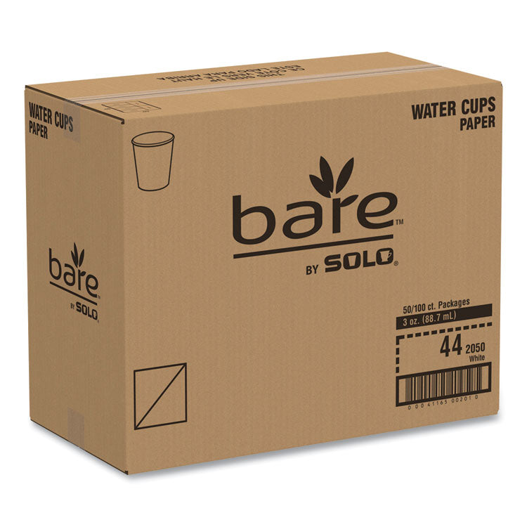 Bare Eco-Forward Treated Paper Cold Cups, 3 oz, Bare Design, 100/Sleeve, 50 Sleeves/Carton