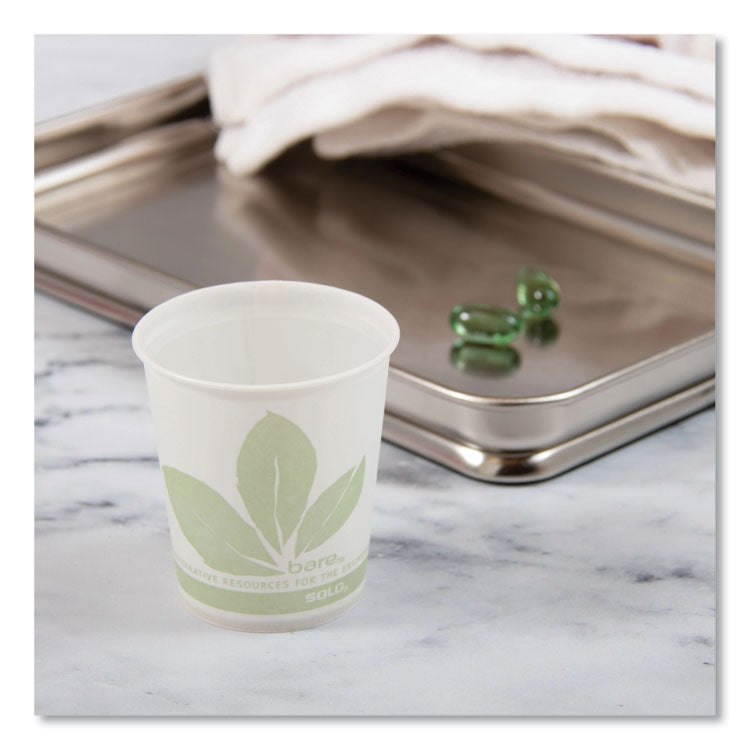 Bare Eco-Forward Treated Paper Cold Cups, 3 oz, Bare Design, 100/Sleeve, 50 Sleeves/Carton