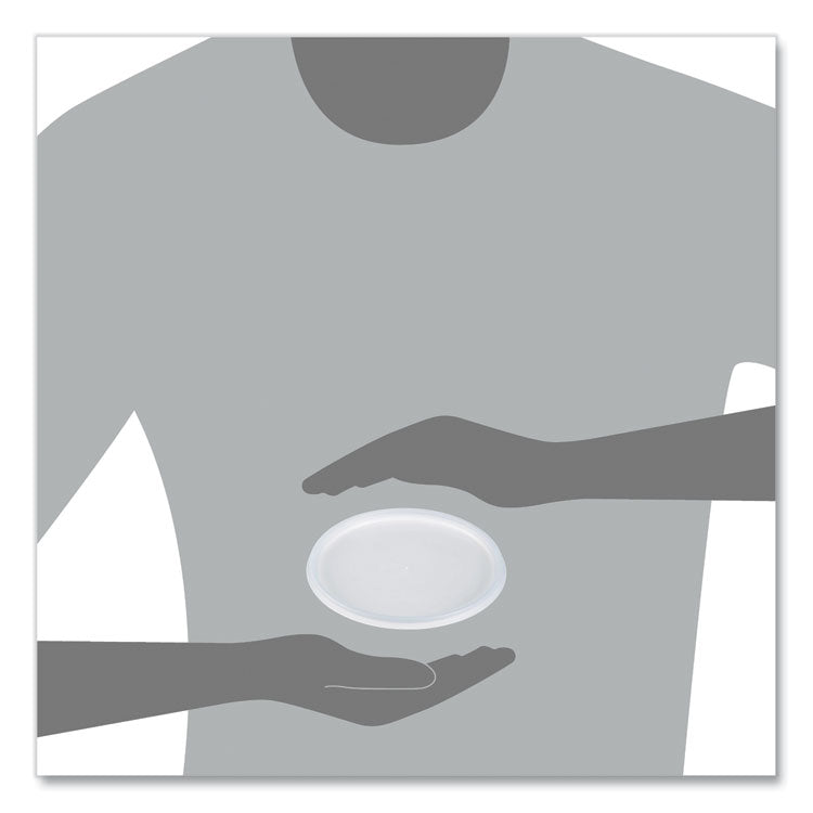 Plastic Lids for Foam Containers, Flat, Vented, Fits 24 oz to 32 oz, Translucent, 100/Pack, 5 Packs/Carton