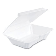 Foam Hinged Lid Containers, 6.4 x 9.3 x 2.9, White, 100/Pack, 2 Packs/Carton
