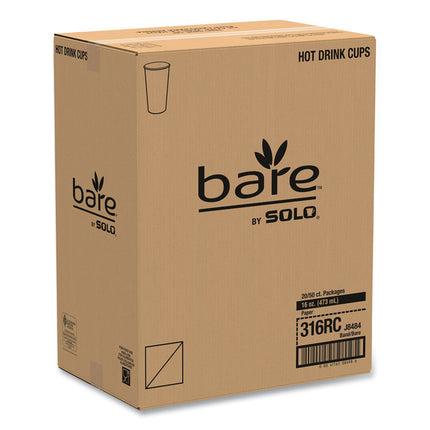 Bare Eco-Forward Recycled Content PCF Paper Hot Cups, 16 oz, Green/White/Beige, 1,000/Carton
