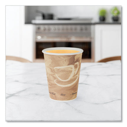 Mistique Polycoated Hot Paper Cups, 8 oz, Brown, 50/Sleeve, 20 Sleeves/Carton