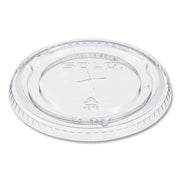 PETE Flat Straw-Slot Cold Cup Lids, Fits 16 oz to 24 oz Cold Cups, Plastic, Clear, 100/Pack, 10 Packs/Carton