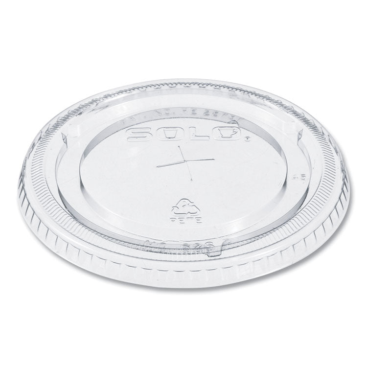 PETE Flat Straw-Slot Cold Cup Lids, Fits 16 oz to 24 oz Cold Cups, Plastic, Clear, 100/Pack, 10 Packs/Carton