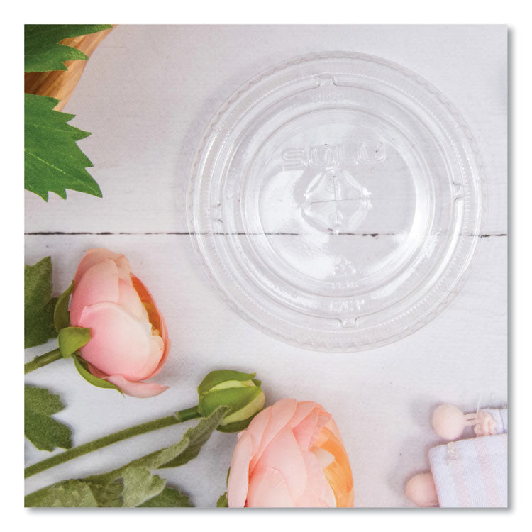 PETE Flat Straw-Slot Cold Cup Lids, Fits 16 oz to 24 oz Cold Cups, Plastic, Clear, 100/Pack, 10 Packs/Carton