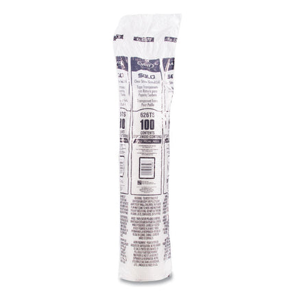 PETE Flat Straw-Slot Cold Cup Lids, Fits 16 oz to 24 oz Cold Cups, Plastic, Clear, 100/Pack, 10 Packs/Carton