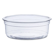 Bare Eco-Forward RPET Deli Containers, ProPlanet Seal, 8 oz, 4.6" Diameter x 1.8" h, Clear, Plastic, 500/Carton