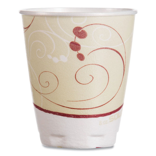 Trophy Plus Dual Temperature Insulated Cups in Symphony Design, 8 oz, Foam, Beige, 100/Pack