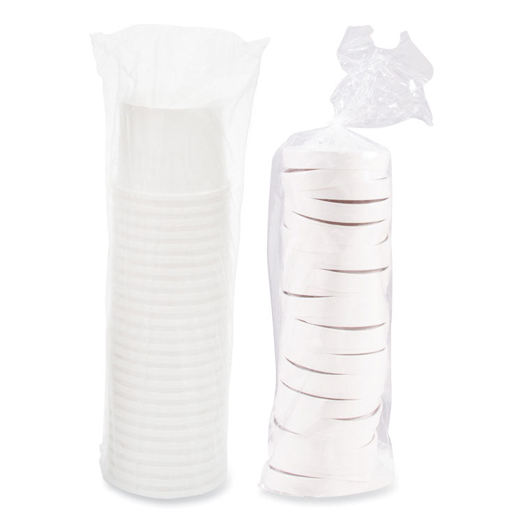 Flexstyle Food Lid Container, 12.1 oz, 3.6" Diameter, White, Plastic, 250/Carton