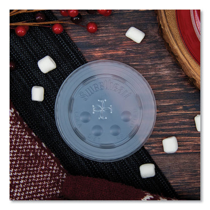 Polystyrene Plastic Flat Straw-Slot Cold Cup Lids, Fits 12 oz to 24 oz Cold Cups, Plastic, Translucent, 125/Pack, 16 Packs/CT