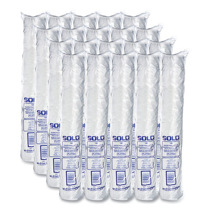 Straw-Slot Cold Cup Lids, Fits 7 oz Cold Cups, Plastic, Clear, 125/Sleeve, 20 Sleeves/Carton