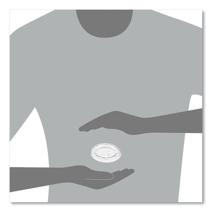 Straw-Slot Cold Cup Lids, Fits 7 oz Cold Cups, Plastic, Clear, 125/Sleeve, 20 Sleeves/Carton