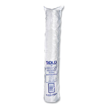 Straw-Slot Cold Cup Lids, Fits 7 oz Cold Cups, Plastic, Clear, 125/Sleeve, 20 Sleeves/Carton