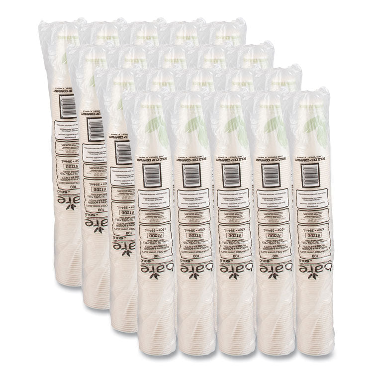 Bare Eco-Forward Paper Cold Cups, 12 oz, Green/White, 100/Sleeve, 20 Sleeves/Carton