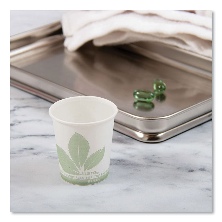 Bare Eco-Forward Paper Cold Cups, 5 oz, Green/White, 100/Sleeve, 30 Sleeves/Carton