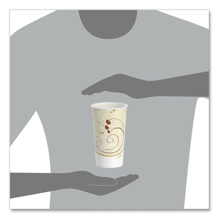 Double Sided Poly (DSP) Paper Cold Cups, 16 oz, Beige/White/Red, 50/Sleeve, 20 Sleeves/Carton