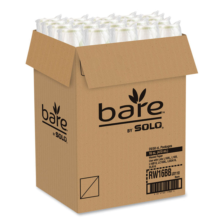 Bare Eco-Forward Paper Cold Cups, 16 oz, Green/White, 100/Sleeve, 10 Sleeves/Carton