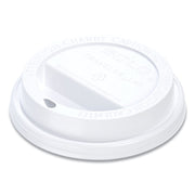 Traveler Cappuccino Style Dome Lid, Fits 10 oz Hot Cups, Plastic, White, 100/Pack, 10 Packs/Carton