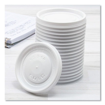 Polystyrene Vented Hot Cup Lids, Fits 4 oz to 6 oz Hot Cups, Plastic, White, 100/Pack, 10 Packs/Carton