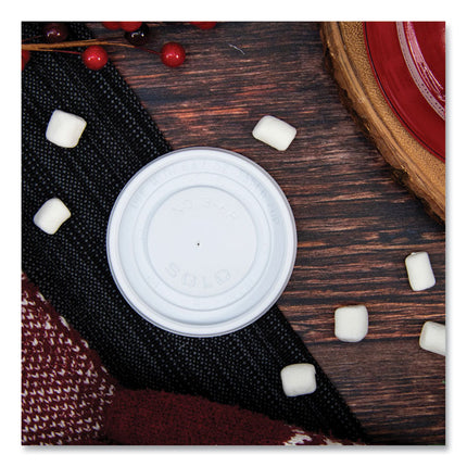 Polystyrene Vented Hot Cup Lids, Fits 4 oz to 6 oz Hot Cups, Plastic, White, 100/Pack, 10 Packs/Carton