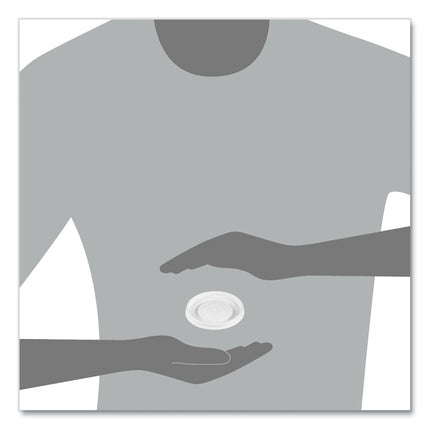 Polystyrene Vented Hot Cup Lids, Fits 4 oz to 6 oz Hot Cups, Plastic, White, 100/Pack, 10 Packs/Carton