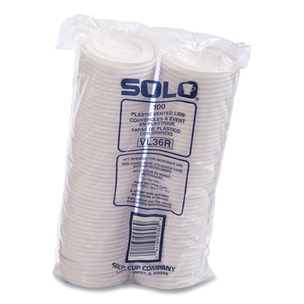 Polystyrene Vented Hot Cup Lids, Fits 4 oz to 6 oz Hot Cups, Plastic, White, 100/Pack, 10 Packs/Carton