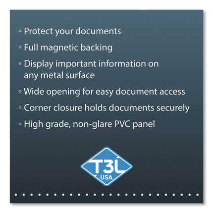 Easy Load Magnetic Pocket with Corner Closure, 14 x 11, Clear Frame, 5/Pack