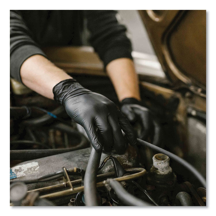 Industrial Nitrile Gloves, Powder-Free, 5 mil, X-Large, Black, 100 Gloves/Box, 10 Boxes/Carton