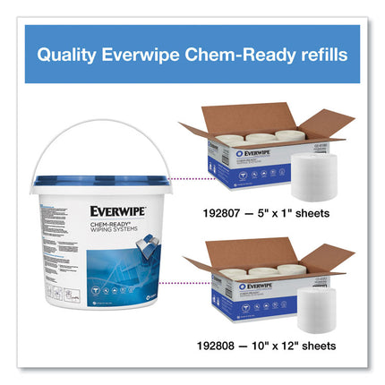 Chem-Ready Wiping System Bucket, 7.13 x 7.13 x 7, White, 5/Carton