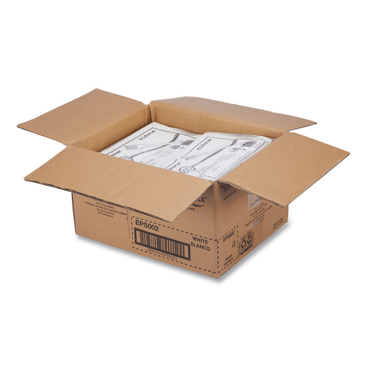 EcoSense Renewable Plant Starch Cutlery, Fork, Plastic, Cream, 50/Pack, 20 Packs/Carton