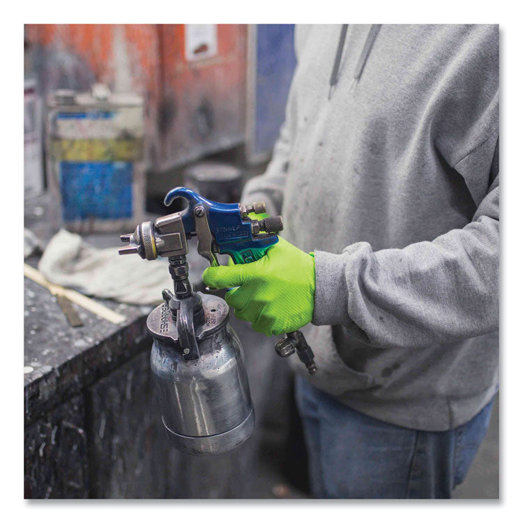 Heavy-Duty Industrial Nitrile Gloves, Powder-Free, 8 mil, Large, Green, 100 Gloves/Box, 10 Boxes/Carton