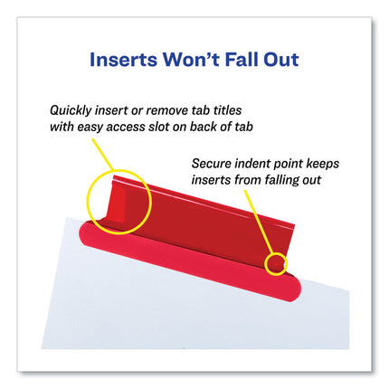 Insertable Dividers w/Single Pockets, 5-Tab, 11.25 x 9.13, White, 1 Set