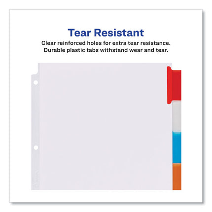 Insertable Dividers w/Single Pockets, 5-Tab, 11.25 x 9.13, White, 1 Set