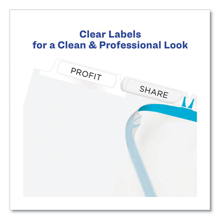 Print and Apply Index Maker Clear Label Dividers, Extra Wide Tab, 5-Tab, White Tabs, 11.25 x 9.25, White, 5 Sets