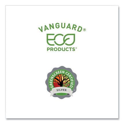 Vanguard Worldview Renewable and Compostable Sugarcane Take-Out Containers, 47 oz, 9 x 9 x 1.5, White, 200/Carton