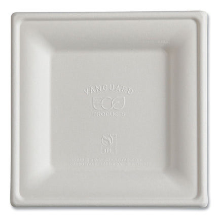 Vanguard Renewable and Compostable Sugarcane Plates, 6 x 6, White, 500/Carton