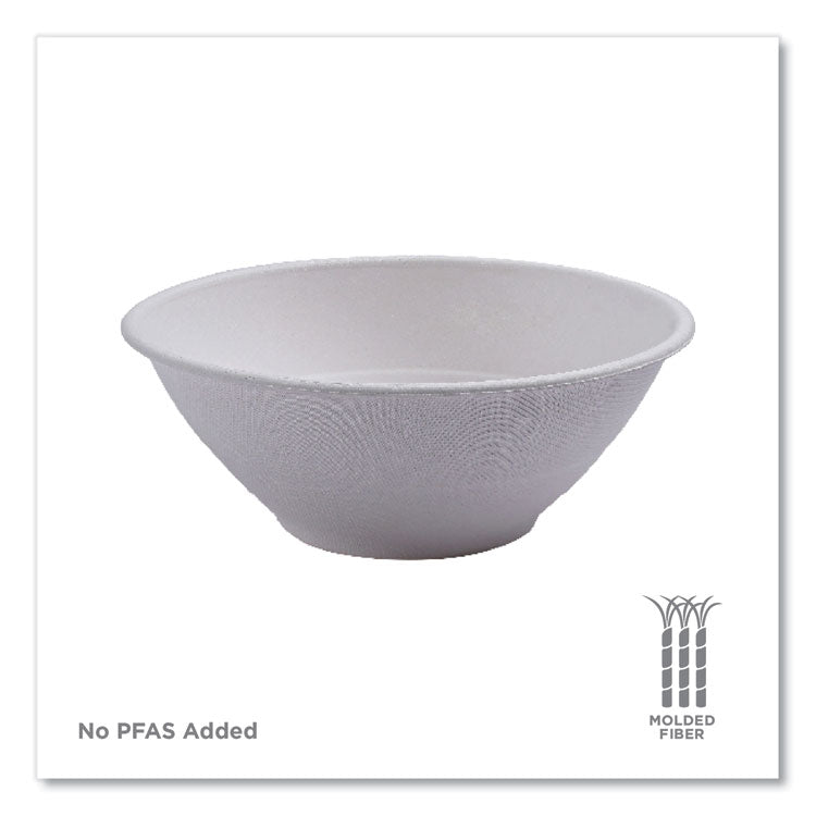 Vanguard Renewable and Compostable Sugarcane Bowls, 32 oz, White, 400/Carton