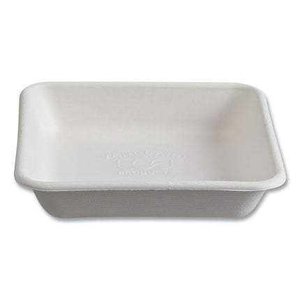Vanguard Worldview Renewable and Compostable Sugarcane Take-Out Containers, 36 oz, 8 x 8 x 2, White, 200/Carton