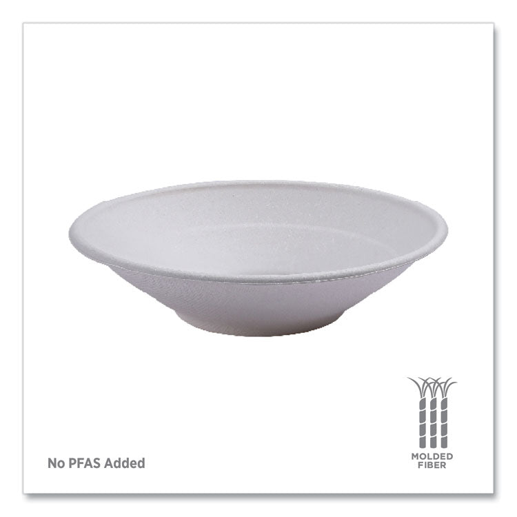 Vanguard Renewable and Compostable Sugarcane Bowls, 24 oz, White, 400/Carton