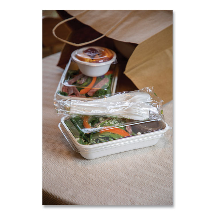 Vanguard Worldview Renewable and Compostable Sugarcane Take-Out Containers, 24 oz, 8 x 6 x 1, White, 400/Carton