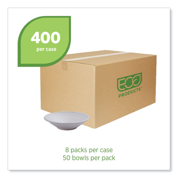 Vanguard Renewable and Compostable Sugarcane Bowls, 24 oz, White, 400/Carton