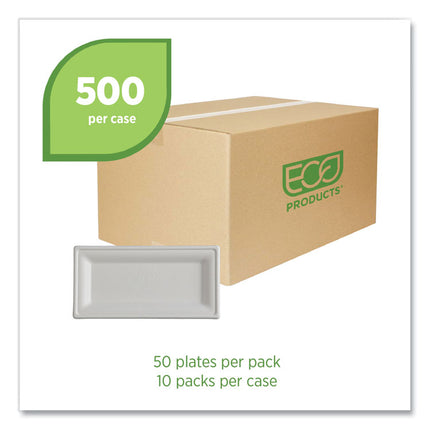 Vanguard Renewable and Compostable Sugarcane Plates, 5 x 10, White, 500/Carton