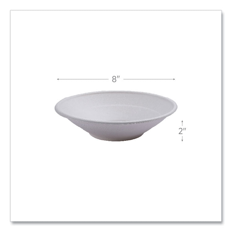 Vanguard Renewable and Compostable Sugarcane Bowls, 24 oz, White, 400/Carton