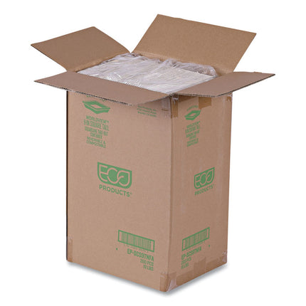 Vanguard Worldview Renewable and Compostable Sugarcane Take-Out Containers, 47 oz, 9 x 9 x 1.5, White, 200/Carton