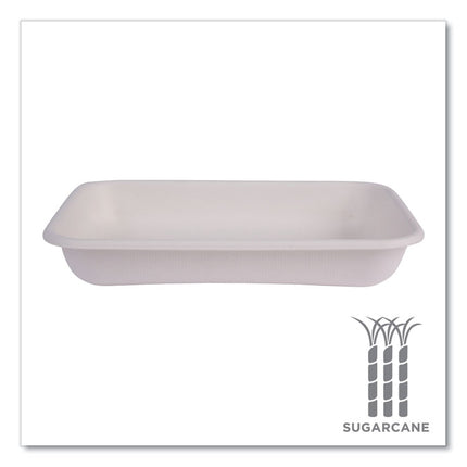 Vanguard Worldview Renewable and Compostable Sugarcane Take-Out Containers, 24 oz, 8 x 6 x 1, White, 400/Carton