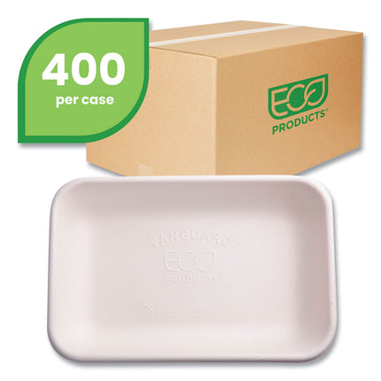 Vanguard Worldview Renewable and Compostable Sugarcane Take-Out Containers, 24 oz, 8 x 6 x 1, White, 400/Carton