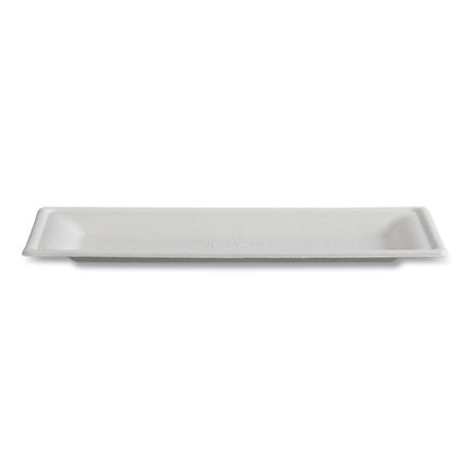 Vanguard Renewable and Compostable Sugarcane Plates, 5 x 10, White, 500/Carton