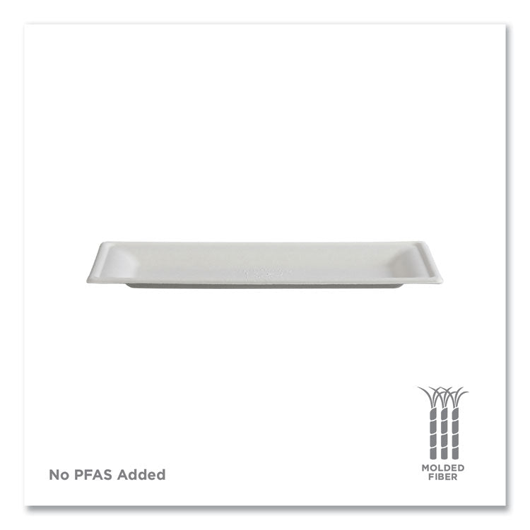 Vanguard Renewable and Compostable Sugarcane Plates, 5 x 10, White, 500/Carton