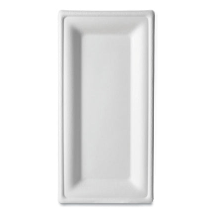 Vanguard Renewable and Compostable Sugarcane Plates, 5 x 10, White, 500/Carton