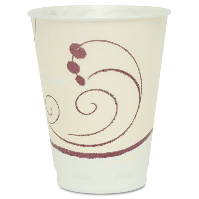 Trophy Plus Dual Temperature Insulated Cups in Symphony Design, 12 oz, Foam, Beige, 100/Pack